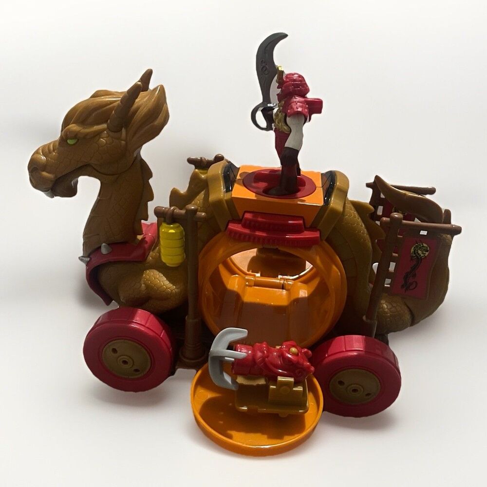 2011 Imaginext Samurai Dragon Wagon Rolling Cart, Figure, Helmet, Weapon